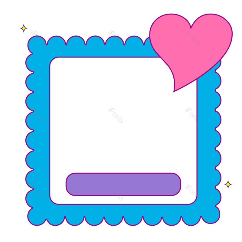 边框图片,卡通元素,对话框PNG,心形免抠素材